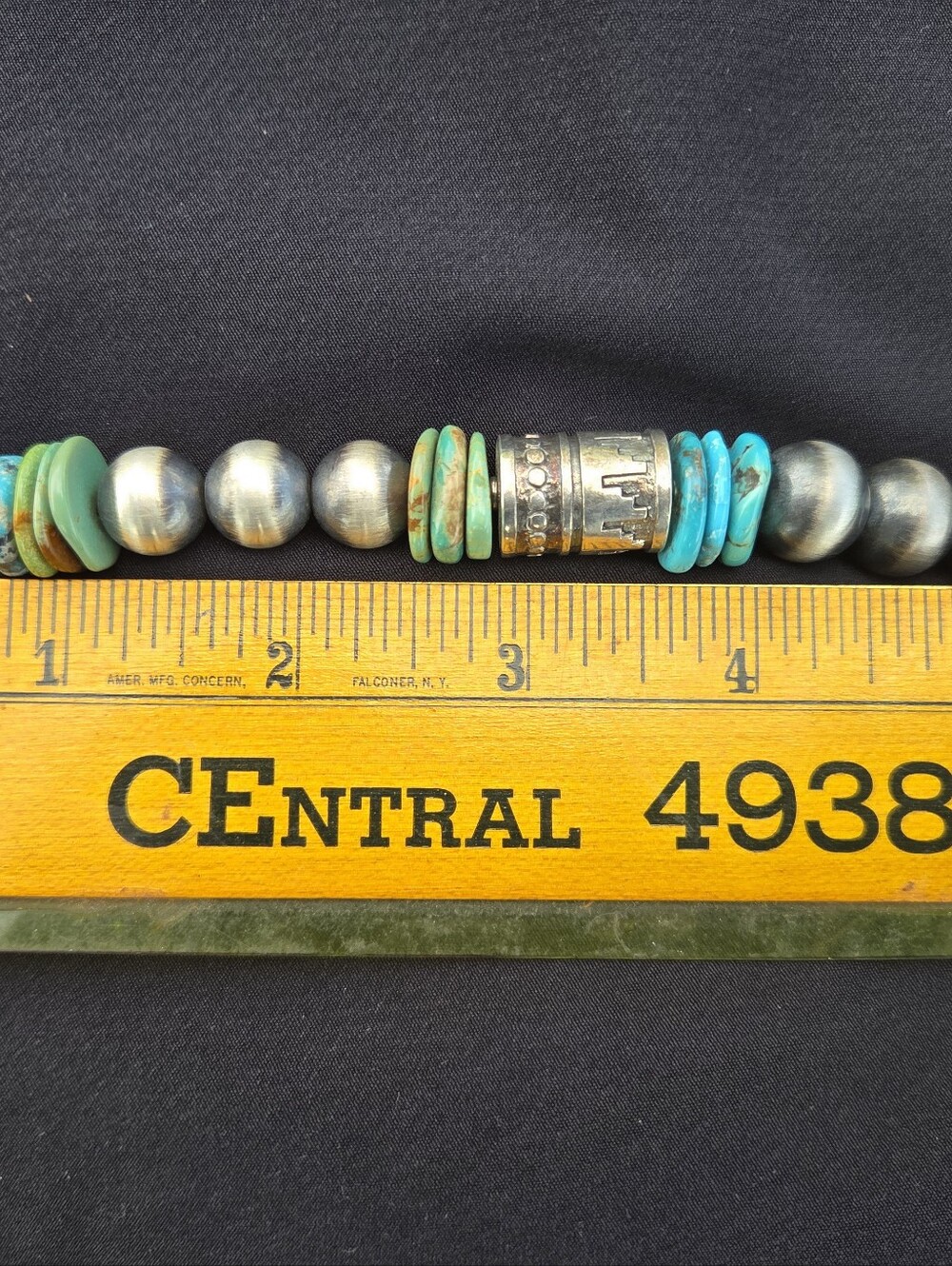 Kingman Turquoise And Sterling Pearls 32" Necklace - Picture 9 of 10
